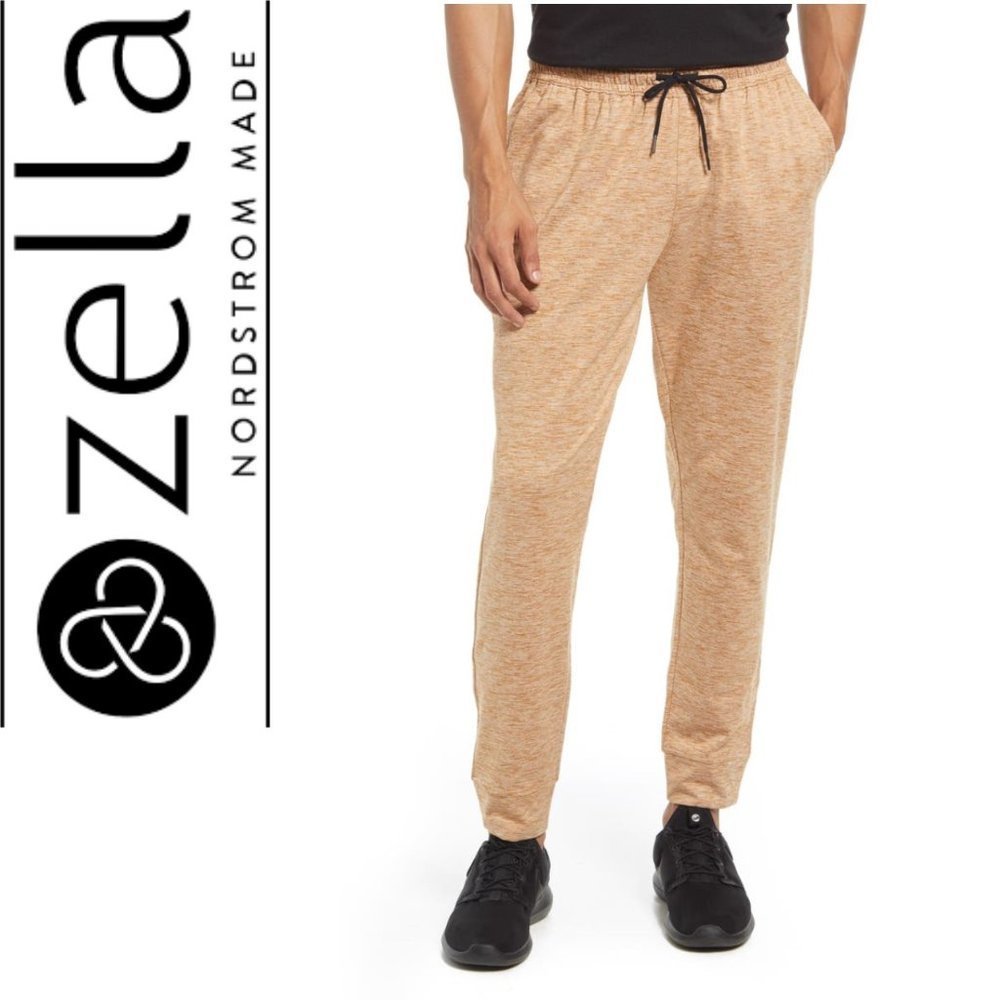 NEW Zella Pyrite Slim Fit Pocket Joggers in Rust Pecan Melange, Size Medium